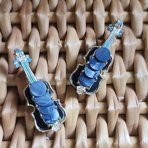 Vintage Violin Brooch Pair